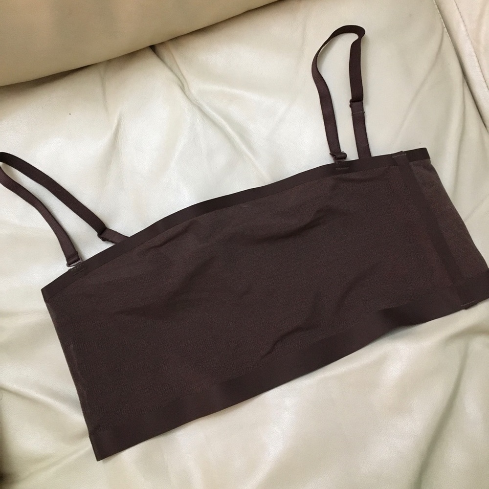 SKIMS Seamless Brown Bandeau Bralette